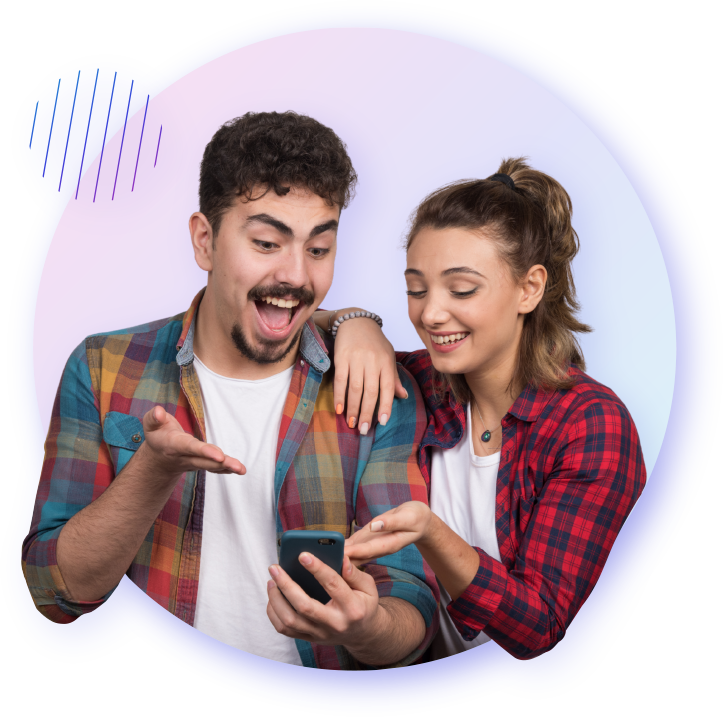 Couple using KeepShare on phone