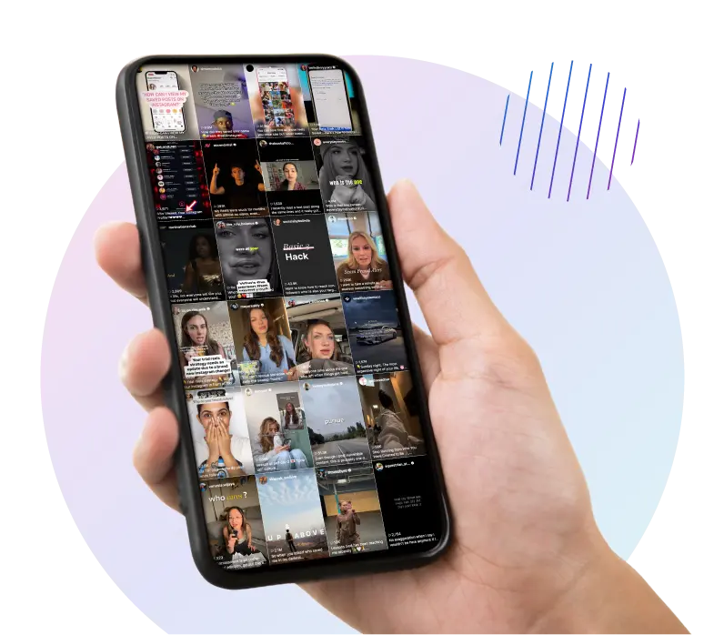 Phone with saved posts