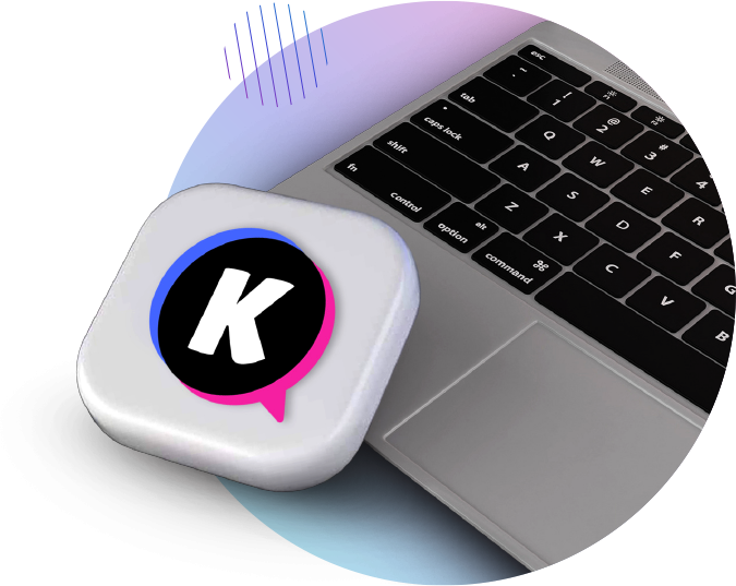 KeepShare app icon on laptop keyboard